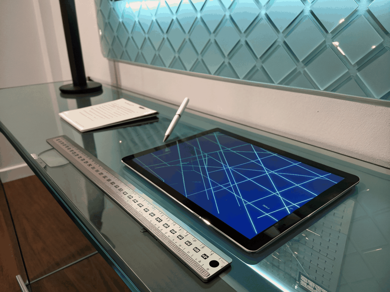 ApexTutor workspace with digital tablet and complex STEM equations