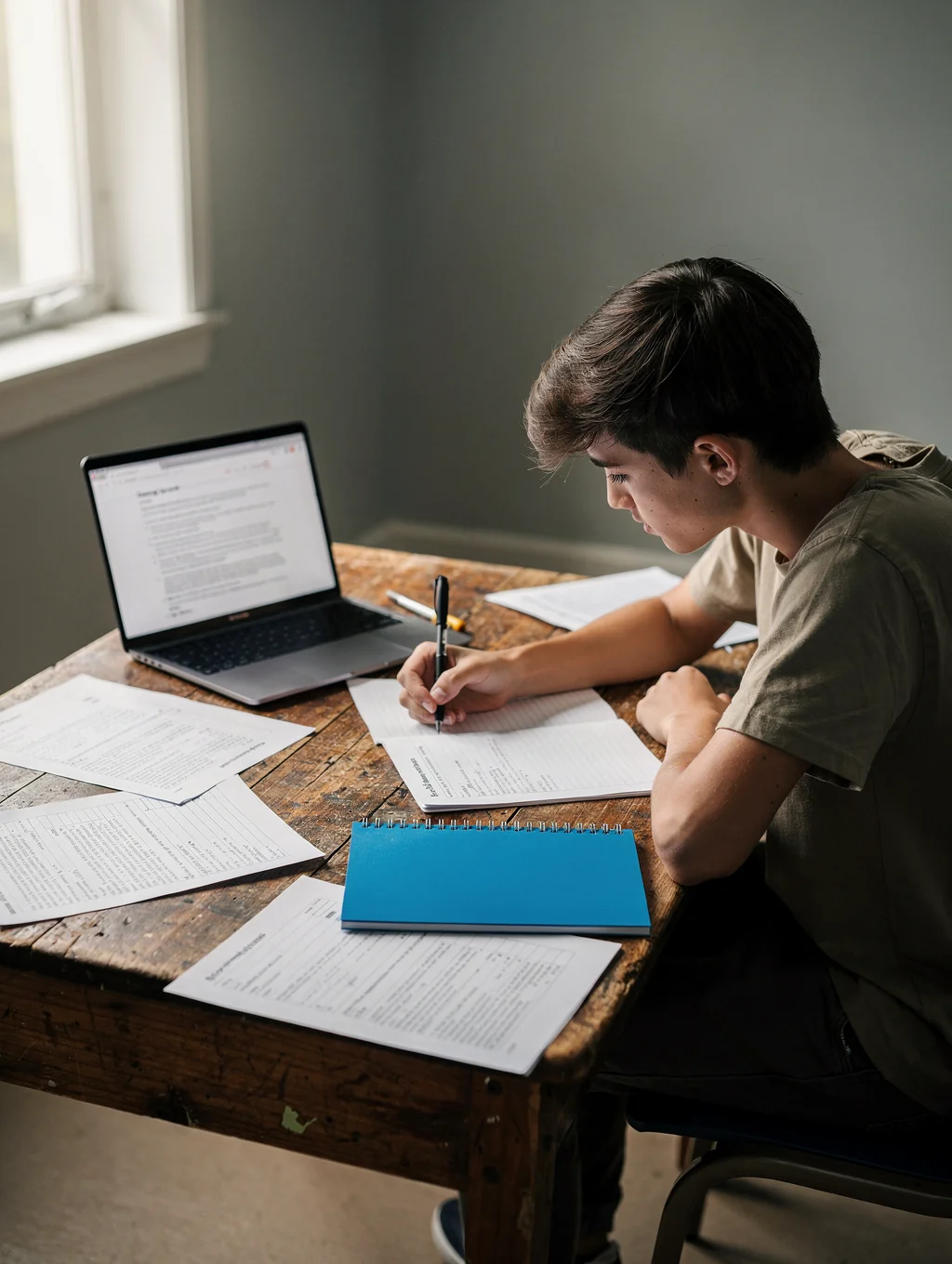 Student working on SAT math practice problems